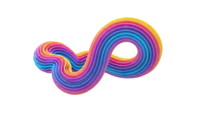 Abstract Swirling Ribbon with Rainbow Colors