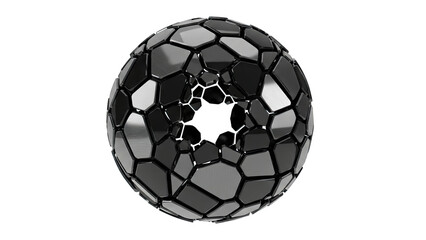 Obraz premium Abstract Metallic Sphere with Geometric Tessellation