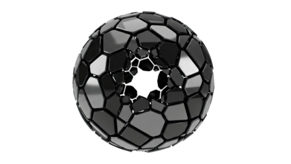 Abstract Metallic Sphere with Geometric Tessellation