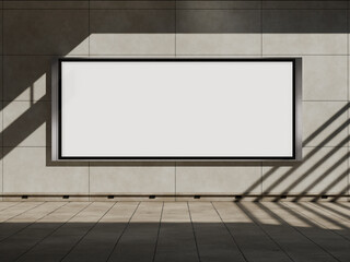 White Blank Outdoor Billboard 3D Render Mockup