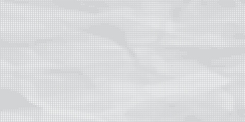 Obraz premium White wrinkled paper texture. Vector halftone pixelated manga background. Light beige neutral color dots bg. Grungy urban backdrop. Wide horizontal duotone banner. Crumpled punk collage template