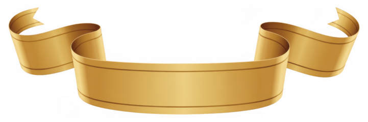 Gold Ribbon Banner isolated isolated on a transparent background