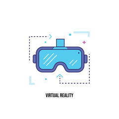 High quality Virtual Reality icon in a modern flat outline style with vibrant gradient colors. Designed with a clean, minimal, and consistent look, these icons are perfect for technology websites