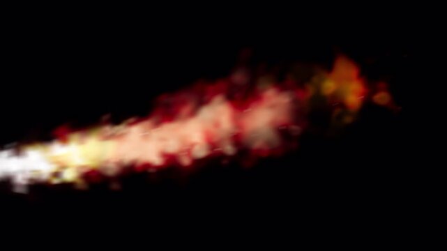 One Side Fire Throwing Animation Cartoon Style On Transparent Background 