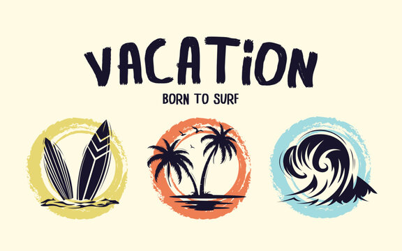 Vacation t-shirt graphic design for kids