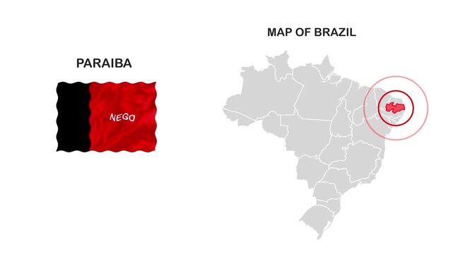 Paraiba Map abstract animated video footage with smooth motion background for modern digital design, presentations, advertising visuals and creative m