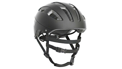 Fototapeta premium Black Bicycle Helmet with Straps and Buckle