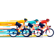 Fototapeta premium Cyclists Racing Fast Motion