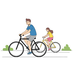 Fototapeta premium Couple Cycling Outdoors on a Sunny Day