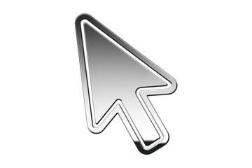 Silver computer mouse cursor silver cursor isolated on a transparent background