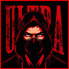 vector illustration of a ultras football sticker logo design