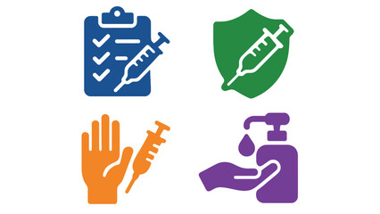 Fototapeta premium A collection of colorful icons representing healthcare and medical concepts.