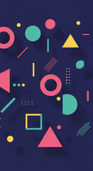 Shapes randomly dance in a creatively artistic composition.