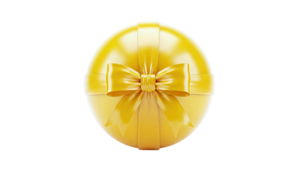 Golden Egg with Yellow Ribbon and Bow