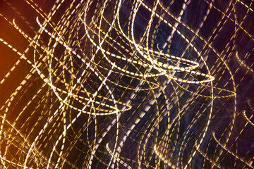 Exposure delay, dotted sparks, glowing dots, splashes of fire, chaos of illumination