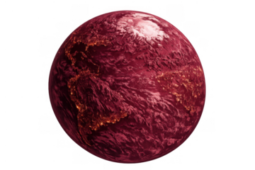 Red planet rotating in deep space with glowing city lights, global warming concept, colonization, and exploration