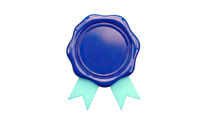 Blue Wax Seal with Ribbon