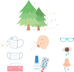 花粉症のアイコンセット