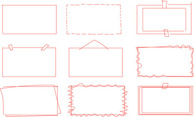 collection of hand-drawn, doodle-style rectangular frames or borders. minimalist