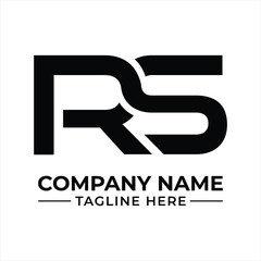 Modern black RS letter logo design template suitable for branding and business identity
