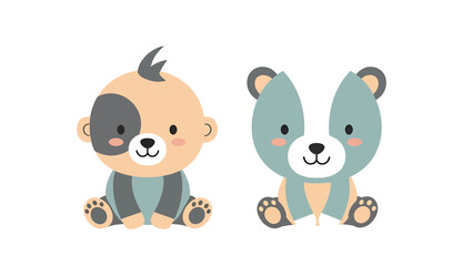Friendly Baby Animal Cartoon Style