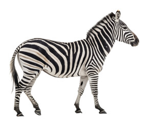 Obraz premium Zebra isolated PNG wild animal PNG African animal PNG striped horse PNG wildlife mammal PNG nature animal PNG isolated on white PNG transparent background image