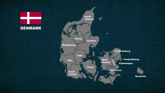 Denmark Map World Map Illustration