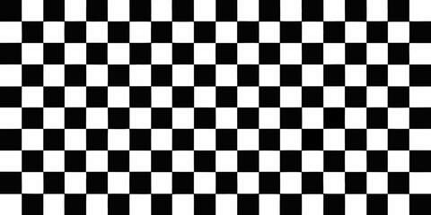 Fototapeta premium A classic black and white checkered pattern fills the entire image frame
