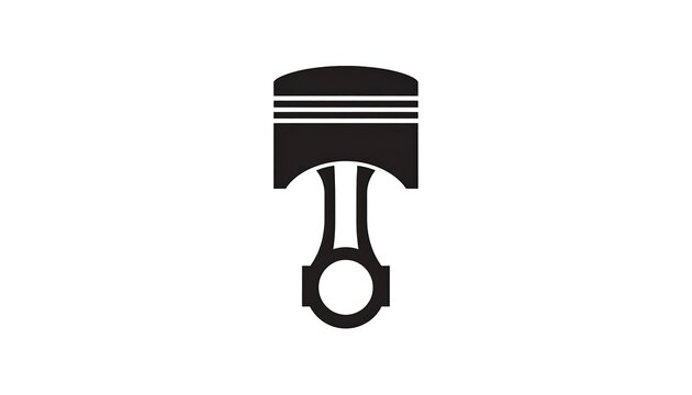 A simple black piston icon on a white background