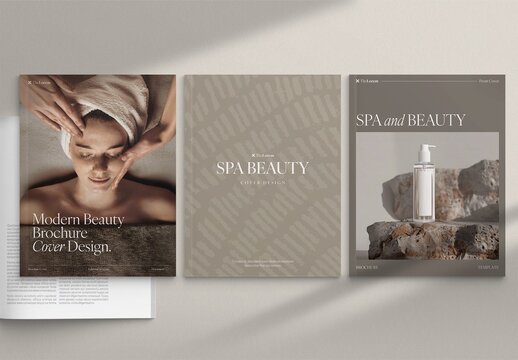 Elegant Wellness Brochure Cover Template for Beauty Spa, Salon & Healthcare Clinics