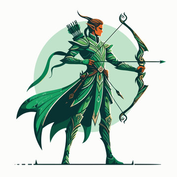 illustration of archer elf character