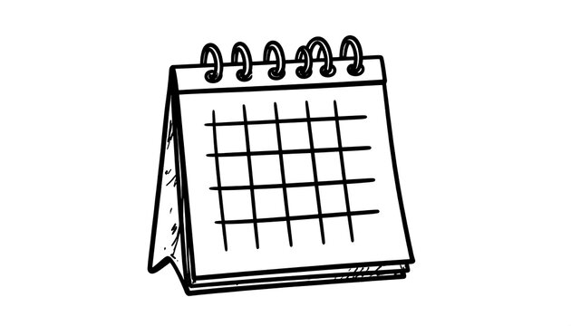 A simple line drawing of a desktop calendar