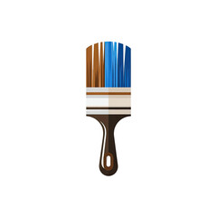 Paintbrush icon featuring contrasting brown and blue bristles, set against a black background