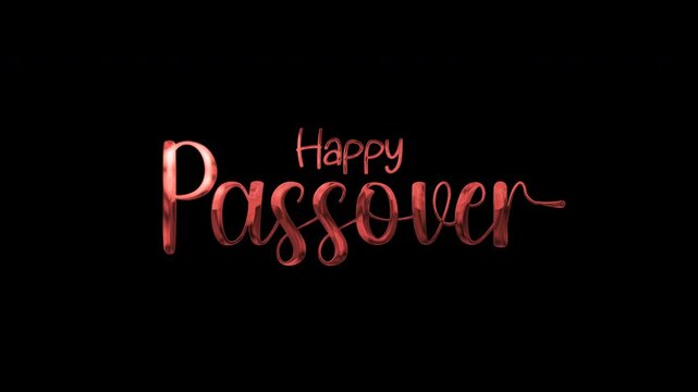 Happy passover in shiny rose gold font. Suitable for spring holidaythemed graphics, social media posts, greeting cards, and invitations.