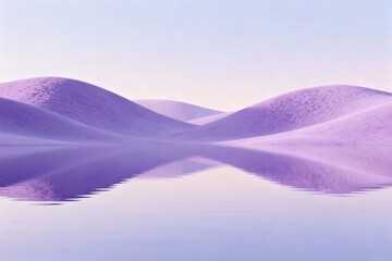 Purple sand dunes and reflective water