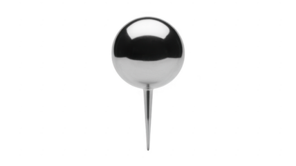 Metal skewer with ball skewer metal ball cooking isolated on a transparent background