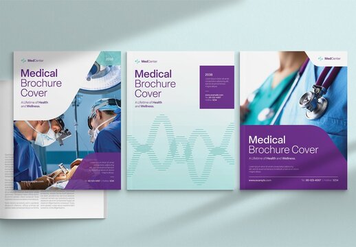 Medical Healthcare Brochure Cover Template for Hospital, Doctor, Pharmacy & Clinic Report Covers