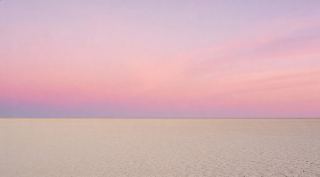 Beautiful pastel pink and purple sunset sky over a calm ocean horizon at dusk.