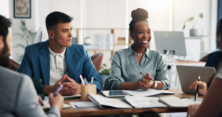 Meeting, job interview and business people in office for recruitment, vacancy or hiring...