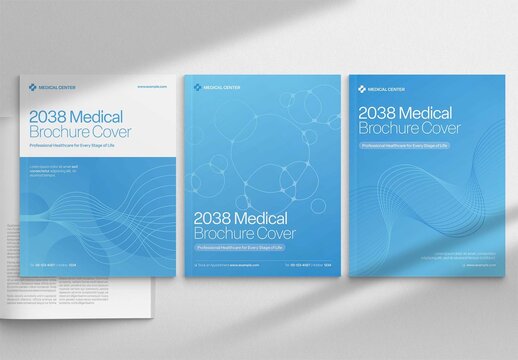 Medical Science Brochure Cover Template, Light Blue Hue for Hospital, Doctor, Pharmacy & Lab Designs