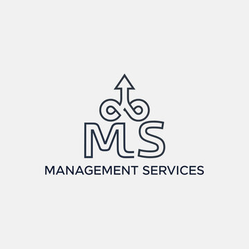 Minimalist MLS Management Services logo with abstract upward arrow symbol representing growth and success.