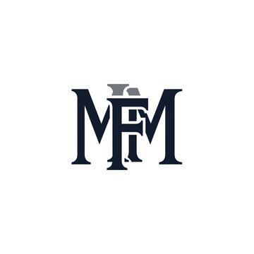 Elegant Overlapping MFM Monogram Logo Design in Navy Blue and Gray Tones for Corporate Branding