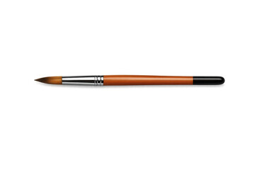 Fototapeta premium Paintbrush with brown handle for artistic creation, hobby, and craft projects, transparent background clip art