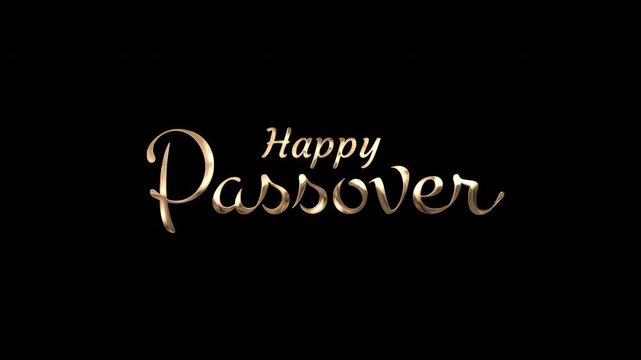 Golden text happy passover against a plain black background. Suitable for passoverthemed designs and holiday greetings.