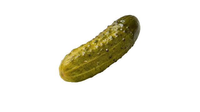 pickled cucumber isolated on transparent background cut out