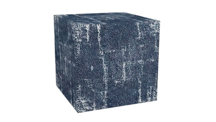 Cube with Distressed Denim Texture