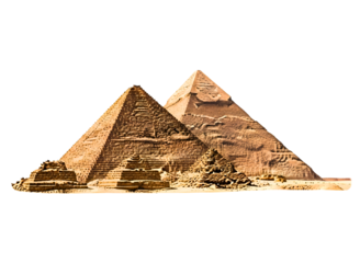 Two egyptian pyramids isolated on transparent background
