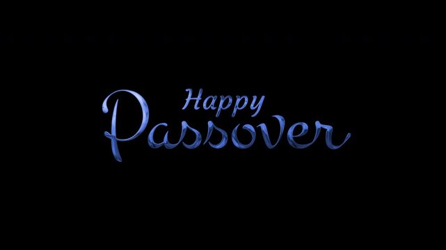 Happy passover in elegant cursive letters on a dark background. Suitable for passover greeting cards, social media posts, and website banners.