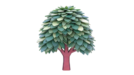 Stylized green tree with layered leaves