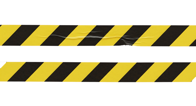 Black and yellow caution tape on white background stripes warning - Powered by Adobe